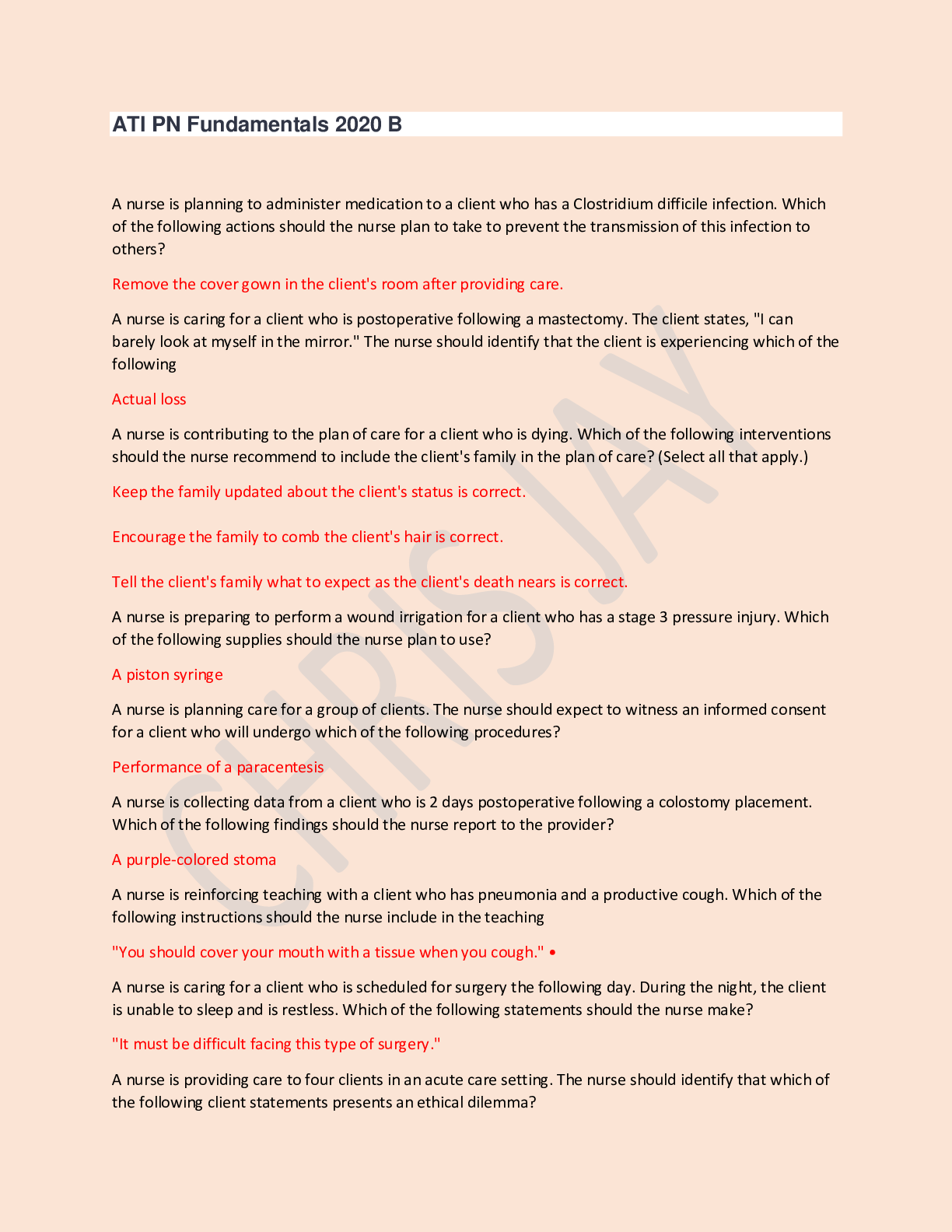 Preview image for ATI PN Fundamentals 2020 B